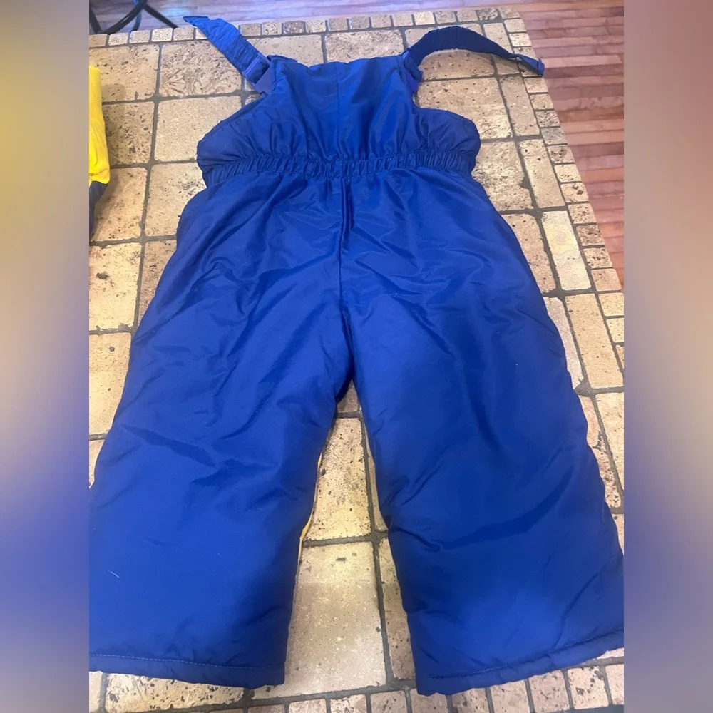 Toddler Blue & Yellow Winter Snowsuit – 24M – Warm Hooded Ski Outfit